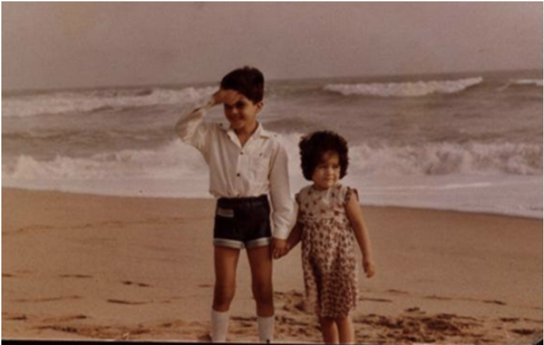 Author's photo of herself and her brother
