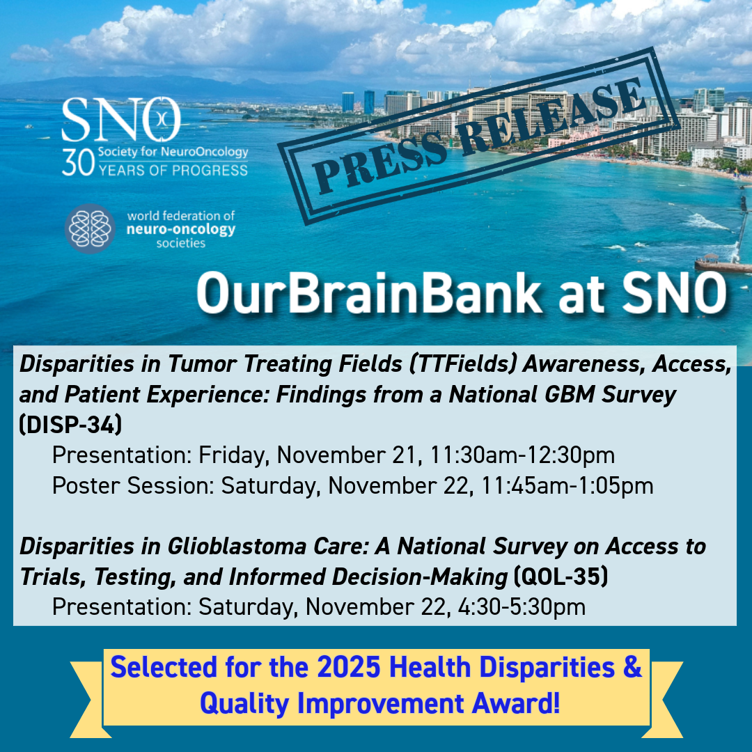 SNO 2025 press release on GBM Disparities