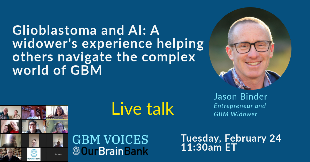 Jason Binder is a father of five and healthcare entrepreneur whose wife, Tracy, died of glioblastoma in 2025. During her illness, he built an AI tool... Talk Feb. 24, 2026 via Zoom