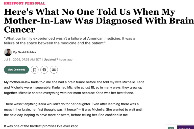 Screenshot 2026-08-04 at 12.27.56 PM HuffPost oped on a GBM diagnosis