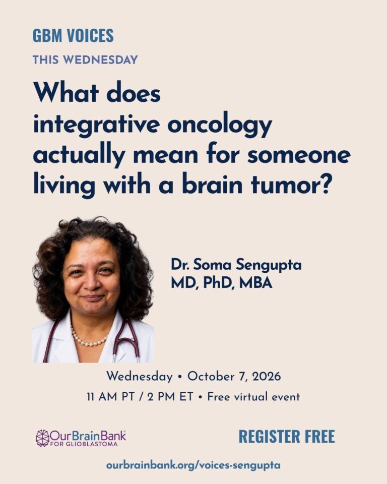 What does integrative oncology actually mean for someone living with a brain tumor? Oct. 7 GBM Voices